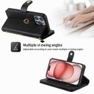 For iPhone 12 POLA Love Multi-Card Slots Zipper Wallet Leather Phone Case(Black) - 2