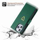 For iPhone 12 Pro Max POLA Love Multi-Card Slots Zipper Wallet Leather Phone Case(Dark Green) - 3