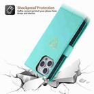 For iPhone 12 Pro Max POLA Love Multi-Card Slots Zipper Wallet Leather Phone Case(Light Green) - 3