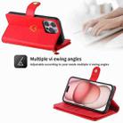 For iPhone 13 Pro POLA Love Multi-Card Slots Zipper Wallet Leather Phone Case(Red) - 2