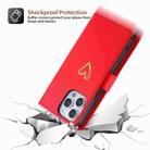 For iPhone 13 Pro POLA Love Multi-Card Slots Zipper Wallet Leather Phone Case(Red) - 3