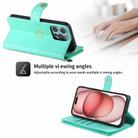 For iPhone 13 Pro POLA Love Multi-Card Slots Zipper Wallet Leather Phone Case(Light Green) - 2