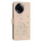 For Realme 11 5G Global / 11x Embossed Kitten Phone Leather Case with Lanyard(Beige) - 3