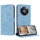 For Realme 12 5G / 12x 5G Global Embossed Kitten Phone Leather Case with Lanyard(Blue) - 1