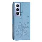 For Realme C65 4G Global Embossed Kitten Phone Leather Case with Lanyard(Blue) - 3