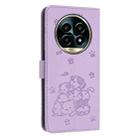 For Realme 13 Pro 5G Global Embossed Kitten Phone Leather Case with Lanyard(Purple) - 3