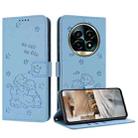 For Realme 13 Pro 5G Global Embossed Kitten Phone Leather Case with Lanyard(Blue) - 1