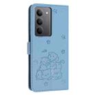 For Realme C75 / V60 Pro Embossed Kitten Phone Leather Case with Lanyard(Blue) - 3