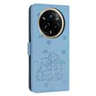 For Realme 14 Pro Embossed Kitten Phone Leather Case with Lanyard(Blue) - 3