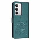 For Realme C71 4G Embossed Kitten Phone Leather Case with Lanyard(Dark Green) - 3