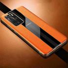 For Huawei P40 Genuine Leather Electroplated Shockproof Protective Case(Orange) - 1