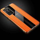 For Huawei P40 Genuine Leather Electroplated Shockproof Protective Case(Orange) - 1