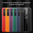 For Huawei P40 Genuine Leather Electroplated Shockproof Protective Case(Orange) - 6