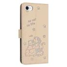 For iPhone SE 2022 / 2020 Embossed Kitten Phone Leather Case with Lanyard(Beige) - 3