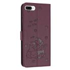 For iPhone 8 Plus / 7 Plus Embossed Kitten Phone Leather Case with Lanyard(Wine Red) - 3