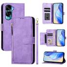 For Honor 90 Lite / X50i Multi-Card Slots Zipper Wallet Leather Phone Case(Purple) - 1