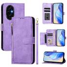 For Honor 200 Multi-Card Slots Zipper Wallet Leather Phone Case(Purple) - 1