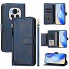 For Honor Magic6 5G Global Multi-Card Slots Zipper Wallet Leather Phone Case(Blue) - 1