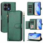 For Honor X8a Global Multi-Card Slots Zipper Wallet Leather Phone Case(Green) - 1