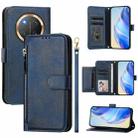 For Honor X9c Global Multi-Card Slots Zipper Wallet Leather Phone Case(Blue) - 1