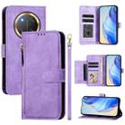 For Honor X9c Global Multi-Card Slots Zipper Wallet Leather Phone Case(Purple) - 1