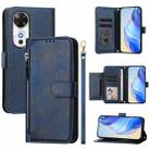 For Honor Play 60 Multi-Card Slots Zipper Wallet Leather Phone Case(Blue) - 1