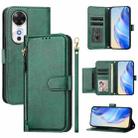 For Honor Play 60 Multi-Card Slots Zipper Wallet Leather Phone Case(Green) - 1