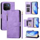 For Honor X6c 4G Multi-Card Slots Zipper Wallet Leather Phone Case(Purple) - 1