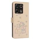 For Infinix Note 30 Pro Embossed Kitten Phone Leather Case with Lanyard(Beige) - 3