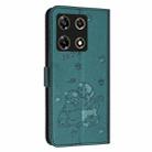 For Infinix Note 30 Pro Embossed Kitten Phone Leather Case with Lanyard(Dark Green) - 3