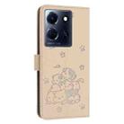 For Infinix Note 30 / Note 30 5G Embossed Kitten Phone Leather Case with Lanyard(Beige) - 3