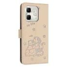 For Infinix Smart 9 5G / Hot 50i 5G Embossed Kitten Phone Leather Case with Lanyard(Beige) - 3