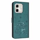 For Infinix Smart 9 5G / Hot 50i 5G Embossed Kitten Phone Leather Case with Lanyard(Dark Green) - 3