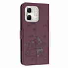 For Infinix Smart 9 5G / Hot 50i 5G Embossed Kitten Phone Leather Case with Lanyard(Wine Red) - 3