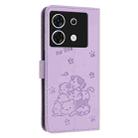 For Infinix Zero 30 5G Embossed Kitten Phone Leather Case with Lanyard(Purple) - 3