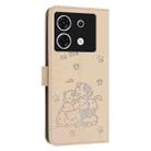 For Infinix Zero 30 5G Embossed Kitten Phone Leather Case with Lanyard(Beige) - 3