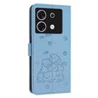 For Infinix Zero 30 5G Embossed Kitten Phone Leather Case with Lanyard(Blue) - 3