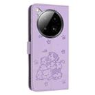 For Infinix Zero 40 4G / Zero 40 5G Embossed Kitten Phone Leather Case with Lanyard(Purple) - 3