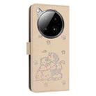 For Infinix Zero 40 4G / Zero 40 5G Embossed Kitten Phone Leather Case with Lanyard(Beige) - 3