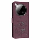 For Infinix Zero 40 4G / Zero 40 5G Embossed Kitten Phone Leather Case with Lanyard(Wine Red) - 3