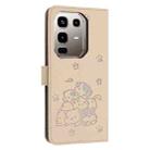 For Infinix Note 50 4G / 50 Pro 4G Embossed Kitten Phone Leather Case with Lanyard(Beige) - 3