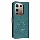 For Infinix Note 50 4G / 50 Pro 4G Embossed Kitten Phone Leather Case with Lanyard(Dark Green) - 3