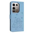 For Infinix Note 50 Pro+ Embossed Kitten Phone Leather Case with Lanyard(Blue) - 3