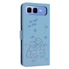 For Infinix Smart 10 Plus 4G Embossed Kitten Phone Leather Case with Lanyard(Blue) - 3