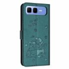 For Infinix Smart 10 Plus 4G Embossed Kitten Phone Leather Case with Lanyard(Dark Green) - 3