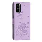 For Infinix GT 30 Pro 5G Embossed Kitten Phone Leather Case with Lanyard(Purple) - 3