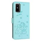 For Infinix GT 30 Pro 5G Embossed Kitten Phone Leather Case with Lanyard(Mint Green) - 3
