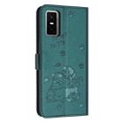 For Infinix GT 30 Pro 5G Embossed Kitten Phone Leather Case with Lanyard(Dark Green) - 3