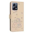 For Xiaomi Poco X5 5G Embossed Kitten Phone Leather Case with Lanyard(Beige) - 3