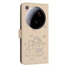 For Xiaomi 15 Ultra Embossed Kitten Phone Leather Case with Lanyard(Beige) - 3